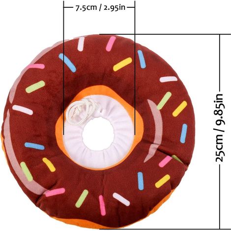 Weiches, schützendes Katzenhalsband, bissfest und verstellbar, geeignet für Katzen, Hunde, Welpen und Kätzchen (braune Donutform, Größe M).