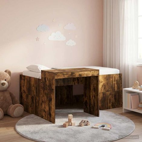 vidaXL Hochbett mit Schreibtisch für Kinder Geräucherte Eiche (1/5)