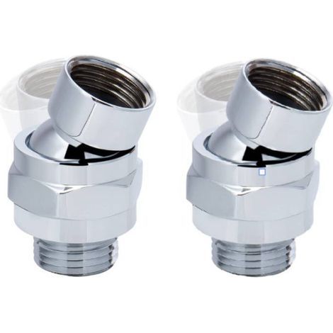 Set of 2 adjustable brass swivel ball joints, swivel ball joint for shower head connector, shower head ball joint adapter for connecting the shower head and water pipe by electroplating (1/5)