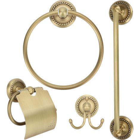 Porte-serviettes en cuivre style rétro, étagère de rangement, décoration pour salle de bain (1/5)