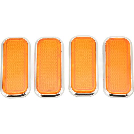 Set mit 4 rechteckigen orangefarbenen Reflektoren, universelle reflektierende ABS-Aufkleber für Autos und Motorräder, Verkehrssicherheit (1/5)