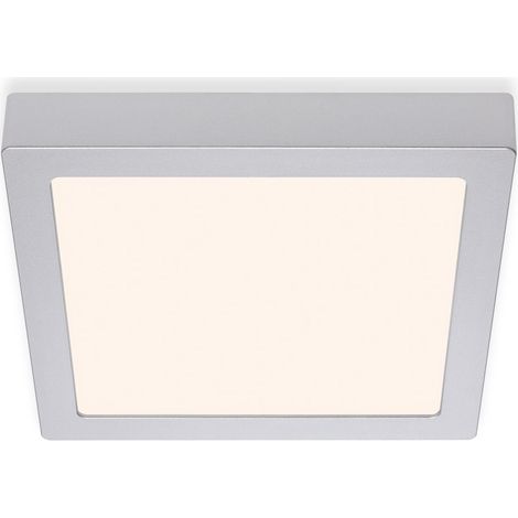 LED Aufbauleuchte Deckenlampe 16,5 W Quadratisch Chrom-Matt Briloner