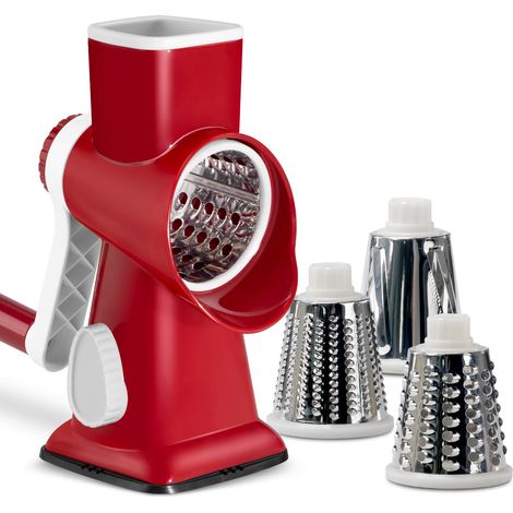 Rallador Rotativo - 3 Cuchillas Interchangeables - Para Queso Patatas Calabacín Nueces Chocolate - 1 Unidad (1/5)