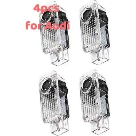 (A3) Lot de 4 projecteurs d'ombre LED pour portières de voiture, compatibles avec les accessoires automobiles AD Sline et l'éclairage de véhicules. (1/4)