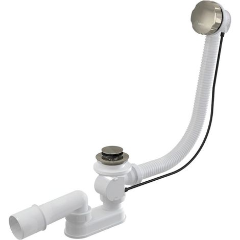 Alca - Kit vidange et trop-plein baignoire, longueur 570 mm, nickel brillant A55K-N-P (1/2)