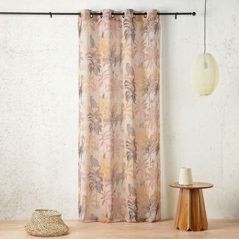 Voilage œillet motif safari Vert 150x240 cm