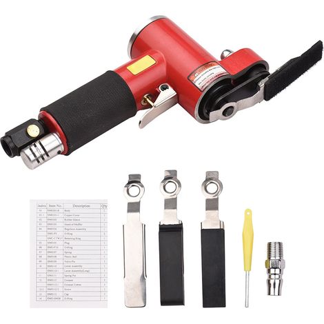 [JAMAIS UTILISÉ]Mini ponceuse pneumatique à ligne droite avec plateau de ponçage/caoutchouc/fer, ponceuse orbitale aléatoire, polisseuse/cireuse pneumatique portative pour carrosserie automobile, meub (1/5)