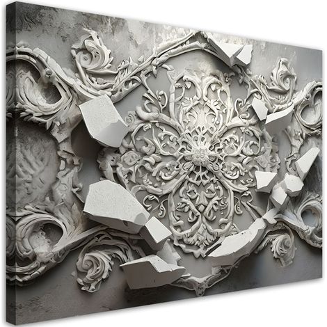 Tableau sur toile Tableau sur toile Abstraction grise 3D 90x60 (1/5)
