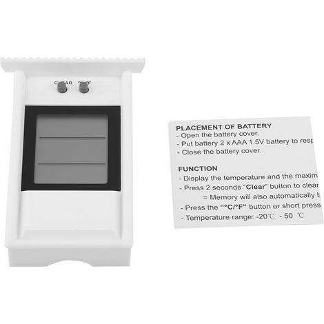 Hygromètre numérique intérieur Thermomètre étanche Testeur contrôleur de température Blanc (1/4)