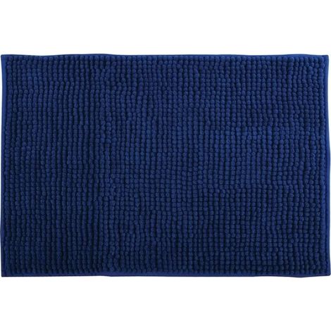 MSV Tapis de bain Microfibre CHENILLE 50x80cm Bleu Foncé