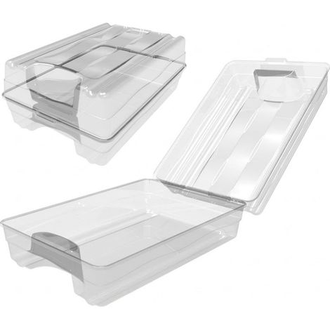 Scatola Multiuso Trasparente Impilabile con Coperchio Apribile 9L 24x36xh13,5 cm Contenitore Salvaspazio Sovrapponibile in Plastica Organizzatore Sport e Calzature Armadio Hobby Casa e Organizzazione (1/5)