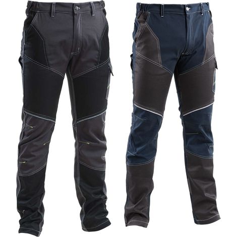 Pantaloni da Lavoro Uomo Elastcizzati Slim Fit Jump Grigio XS