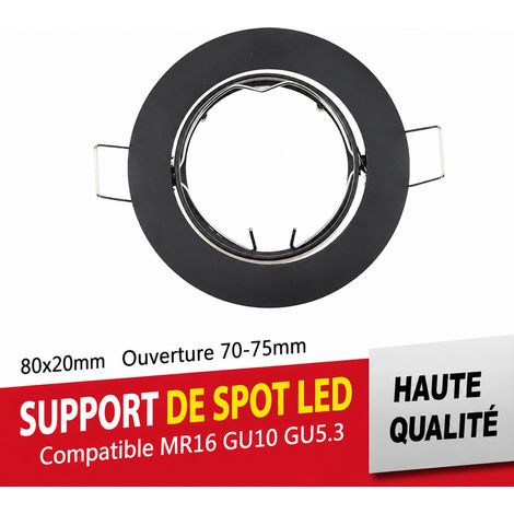 Support de spot encastrable plafond en aluminium pour ampoule MR16 GU10 COB 80x20 mm bague luminaire éclairage intérieur 120 g – Livraison gratuite (1/5)