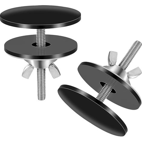 Tapa para orificio de grifo de acero inoxidable de 2 piezas, tapa para orificio de fregadero de cocina, buen sellado, tapa para orificio de grifo para baño, inodoro, cocina, color negro, 5 cm (1/5)