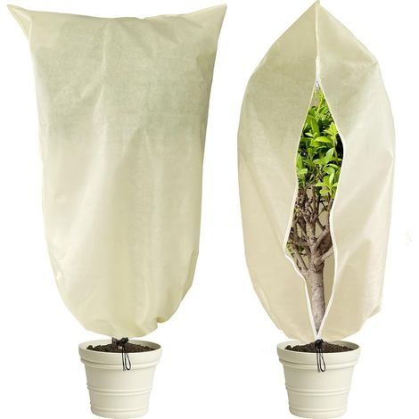 2 Pièces Voile d Hivernage, Housse d'hivernage, Voile Hivernage Plante, avec Cordon de Serrage Voile d'hivernage, Peut être Froid, Résistant aux Intempéries, Chaud, Réutilisable 1.8x1.2M (1/5)