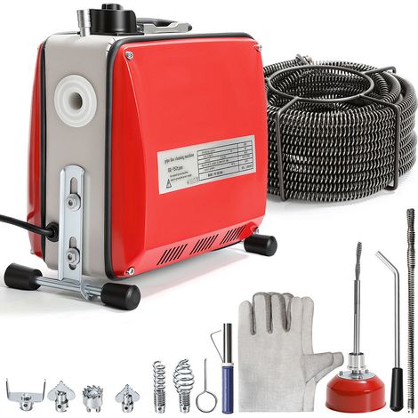 Randaco 500W Macchina professionale per la pulizia dei tubi 400 giri/min Con 6 spirali e accessori