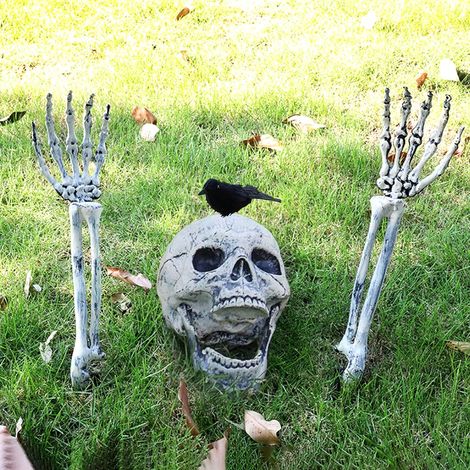 Set mit 3 Halloween-Skelett-Dekorationen für den Garten, künstliche Skelette für einen Friedhof oder ein Spukhaus (1/4)
