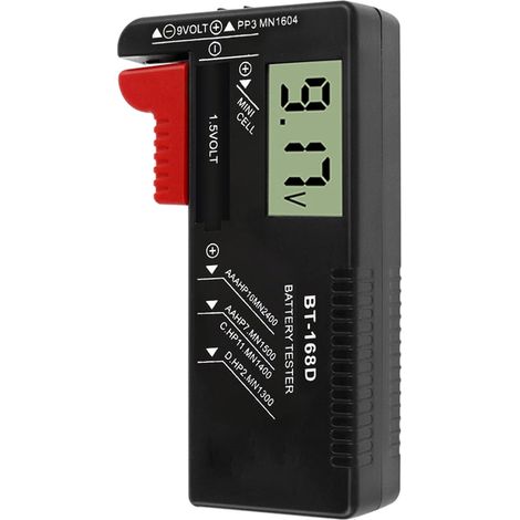 Testeur De Piles Toutes Piles numérique Testeur de Piles Universel Testeur de piles AA AAA C 9 V Test Pile, BT-168D testeur de Batterie, Testeur de Piles Bouton, Fonctionne sans Pile (1/5)