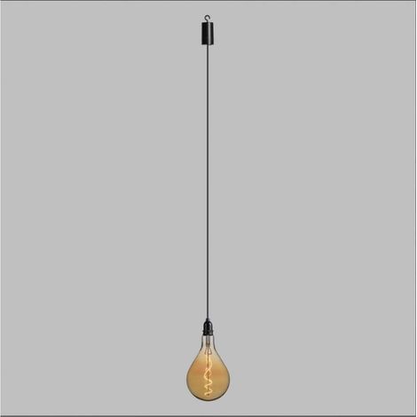 Suspension ampoule vintage à pile poire 16CM filament spirale en verre Lotti (1/3)