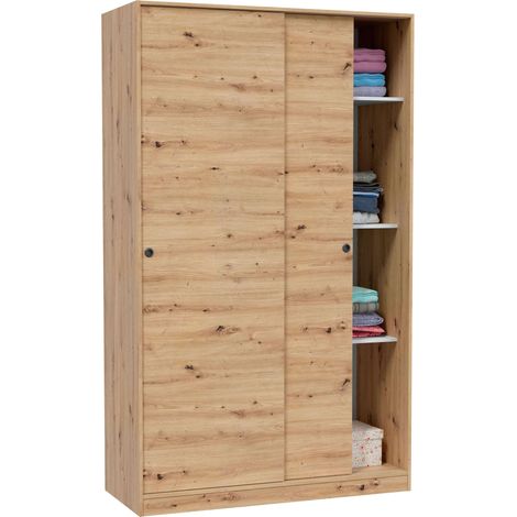 Armario Enzo 2 puertas Correderas Color Roble Nodi 200x120x50 cm