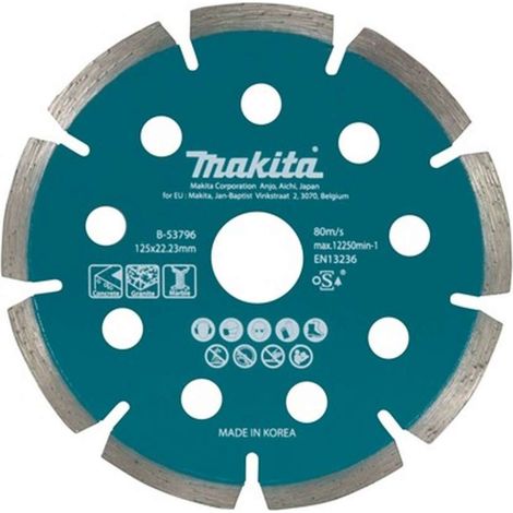 Makita Diamanttrennscheibe 125 mm Ø 125 mm 1,6 mm Schnittstärke Trocken Beton, Granit, Marmor B-53796
