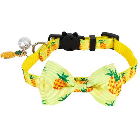 Collier Pour Chat - Ruban À Nœud En Forme De Fruit - Avec Clochette Détachable - Réglable - 1 Pièce (1/5)