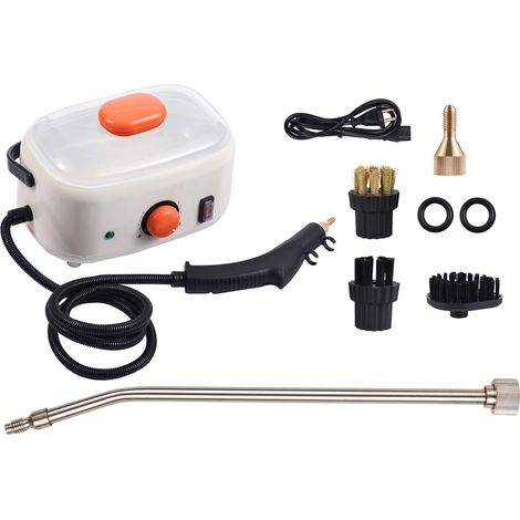 Nettoyeur vapeur portable 2500 W, réservoir d'eau 2 L, haute température, pression 3 bars, avec brosses pour cuisine, salle de bain, climatiseur et réfrigérateur. (1/4)