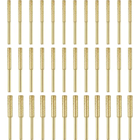 36 Pièces Lime à Pierre pour Affûtage de Tronçonneuse, 4.0mm/4.8mm/5.5mm Lime pour Chaine de Tronconneuse, Accessoires de Ponçage et Affûtage pour Tronçonneuse à Gaz et Électrique, Durable et Efficace (1/5)
