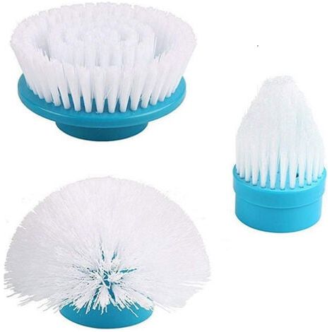 Testine di ricambio per spazzola Hurricane Spin Scrubber con set multifunzione da 3 pezzi (piatto, a cupola, angolare) e adattatore (1/5)