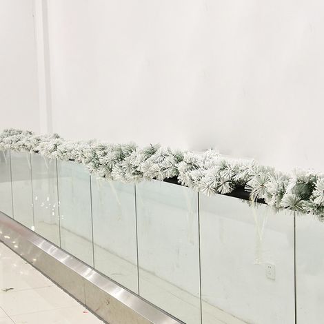 2,7 m lange, weiße, fallende Zedernholz-Rattan-Girlande für Weihnachtsbaum, Kamin, Treppenhaustür, Gartenhofdekoration (1/5)