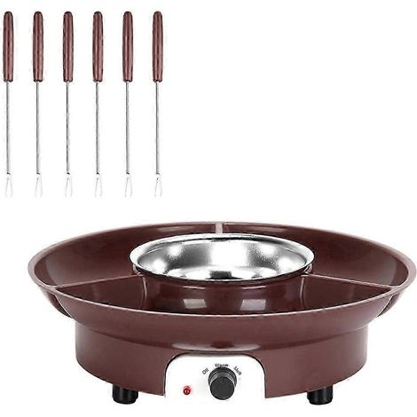 Mini appareil à fondre le chocolat électrique, service à fondue avec 6 fourchettes, pot amovible pour chocolat au lait, appareil à dessert pour les fêtes (1/5)