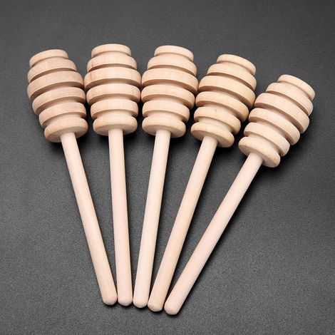 Honigstäbchen aus Holz, 24 Stück, Siruplöffel, Servierstäbchen, Rührstab für Marmelade und Honig, Küchenutensil 10,5 cm (1/5)
