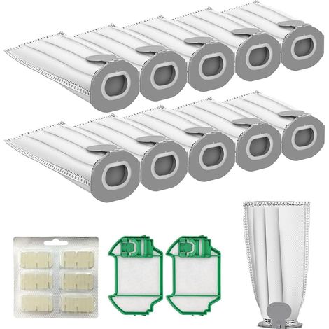 13Pcs Sacs Aspirateur pour Vorwerk Kobold VK7,Sac pour Vorwerk Kobold,Sac de Rechange avec 2 Pré-filtres et 6 Parfums,Accessoires pour Aspirateurs pour Nettoyage Domestique (1/5)