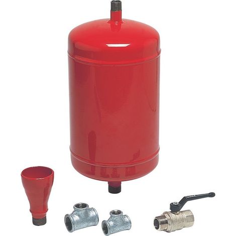 Thermador – Bouteille d'injection pour chauffage – Acier 25L – Filetage entrée M 1' (26x34) – Filetage sortie M 3/4' (20x27) – Ø 220 x 500 mm (1/3)