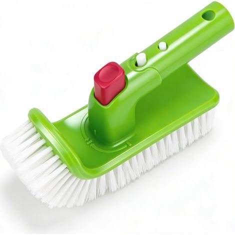 19 cm Poolbürste mit 180° klappbarem Griff, 9-reihigen Nylonborsten, EZ-Clip für 3,2 cm Teleskopstiel, geeignet für Pool, Spa, Whirlpool und Fliesenböden (1/5)