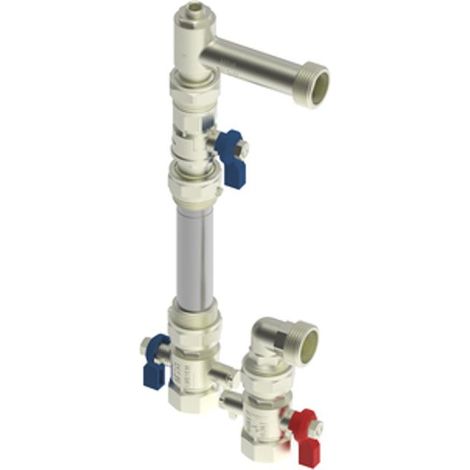 Roth Set contacalorie verticale con 3 rubinetti a sfera nichelato, 1135010091