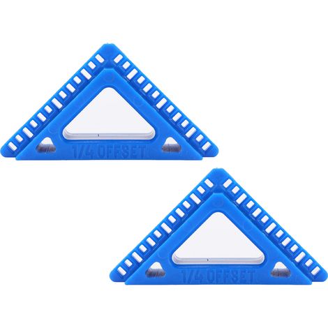Outil de finition pour encadrements de portes et fenêtres (lot de 2), en plastique, pour le travail du bois, décalage de 1/4 et 3/16, intervalle de 1/8 pouce, bleu. (1/5)