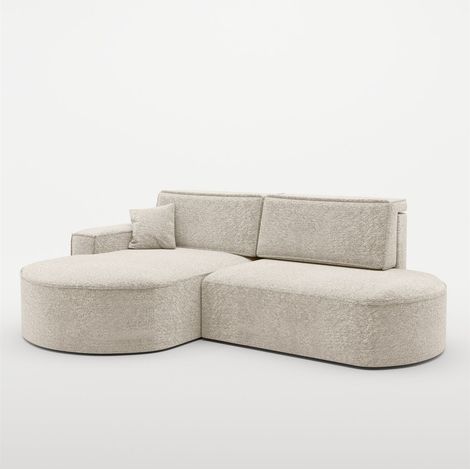 Ecksofa Schlafsofa Sofa VENEDIG Stoff Arena Creme Ottomane Links (1/5)