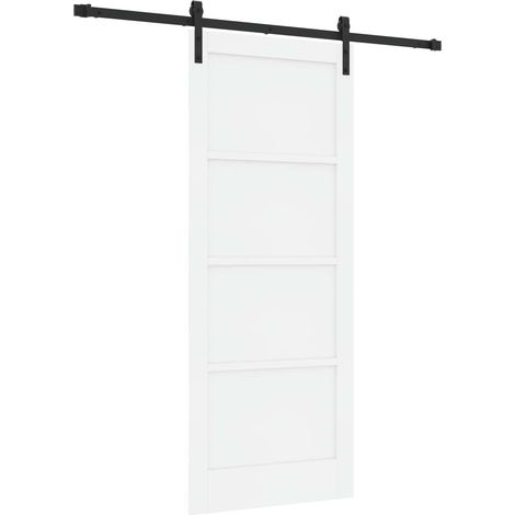Maison Exclusive - Schiebetür Weiß und Schwarz 83 x 202 cm Massiv