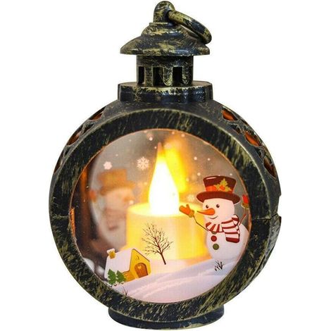 Décoration de Noël LED, Flamme extérieure et intérieure,fenêtre de Maison,Bonhomme de Neige,Bronze (1/5)