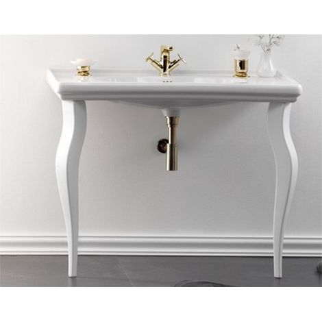 Lavabo Time sospeso/appoggio/su gambe 105x56 rettangolare in