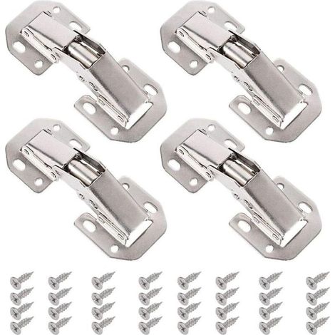 4Pcs Charnière de porte armoire, Ouverture Placard Armoire avec 32Vis, Charnières pliantes en acier inoxydable automatique Charniere fermeture pour Porte Cuisine Armoire Meuble Placard (1/5)