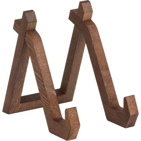 Support Assiette Décoratif en Bois, Porte Assiette de Table Polyvalent, Présentoir pour Cadres Photos, Livres, Vinyles, Tablette Petit Chevalet en Bois Vintage (1/4)