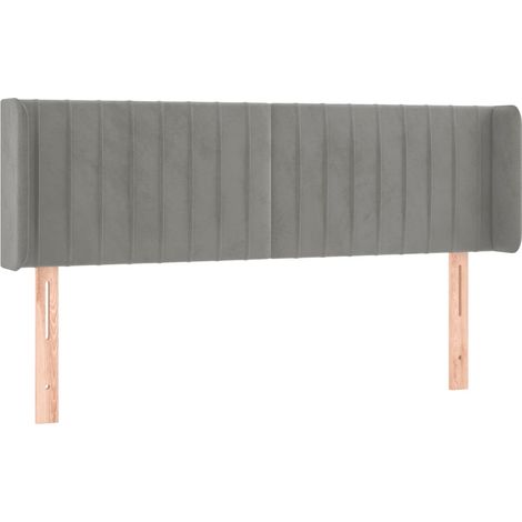 Maison Exclusive - Testiera ad Orecchio Grigio Chiaro 147x16x78/88 cm in Velluto (1/5)