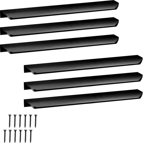 Maniglia per mobili Modern Edge in alluminio nero opaco, 276 mm, 4 pezzi (1/5)