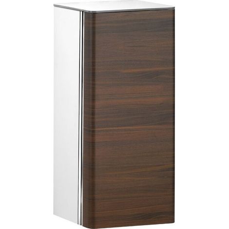 Élément central ELEGANCE charnière de porte gauche blanc brillant / placage noyer KEUCO