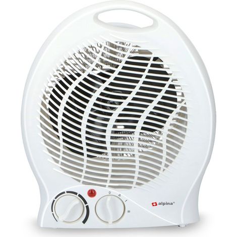Chauffage soufflant 2000 W – Chauffage soufflant à 2 niveaux de puissance – Chauffage soufflant avec thermostat – Chauffage électrique portable – Protection contre la surchauffe – Blanc (1/5)