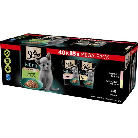 Sobres de Sheba Kitten con selección de sabores, 40 x 85 g (1/3)