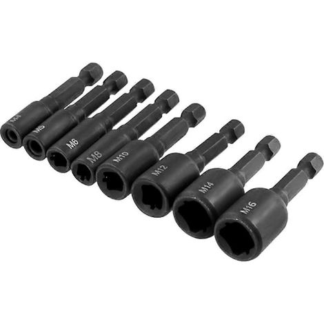 adaptateurs de filetage pour tarauds, tige hexagonale 1/4 pouce, outil de filetage métrique pour vis à métaux M4, M5, M6, M8, M10, M12, M14 et M16 (1/5)