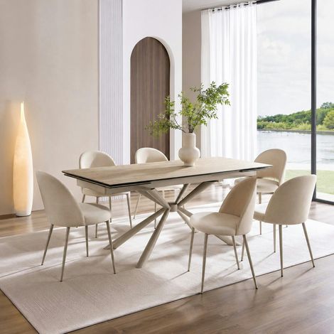 Table céramique extensible effet chêne 180-260 cm LUGANO (1/4)